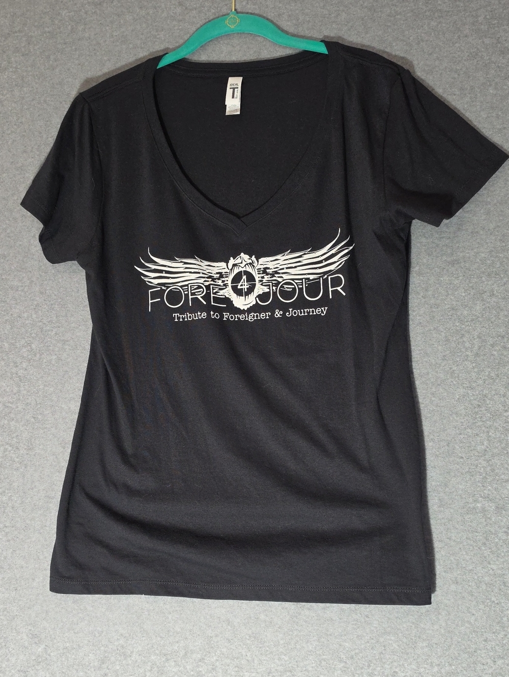 Black Fore4Jour Graphic V-Neck Women's Tee